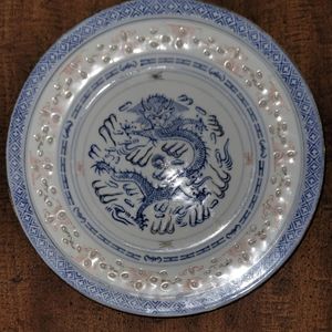 Vintage Chinese Dragon Rice Plate
